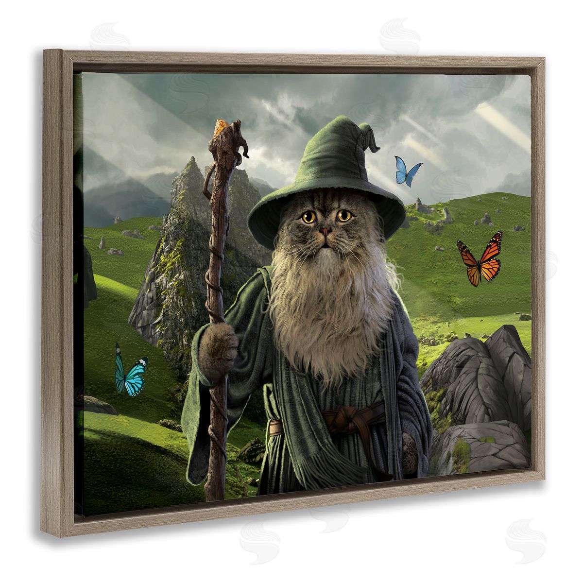 Vincent Hie Fantasy Wizard Scene Brown Floater Frame Canvas Artside_