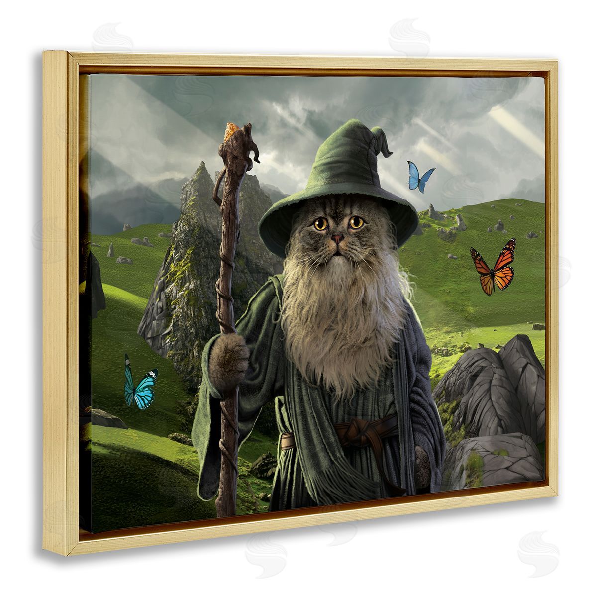 Vincent Hie Fantasy Wizard Scene Gold Floater Frame Canvas Artside_