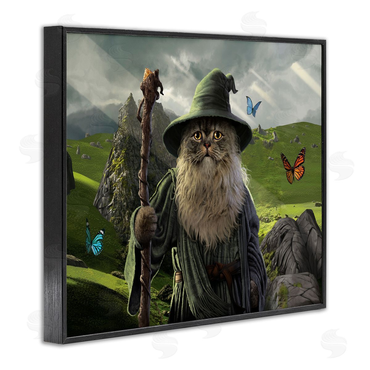 Vincent Hie Fantasy Wizard Scene Black Framed Giclee Wall Artside_