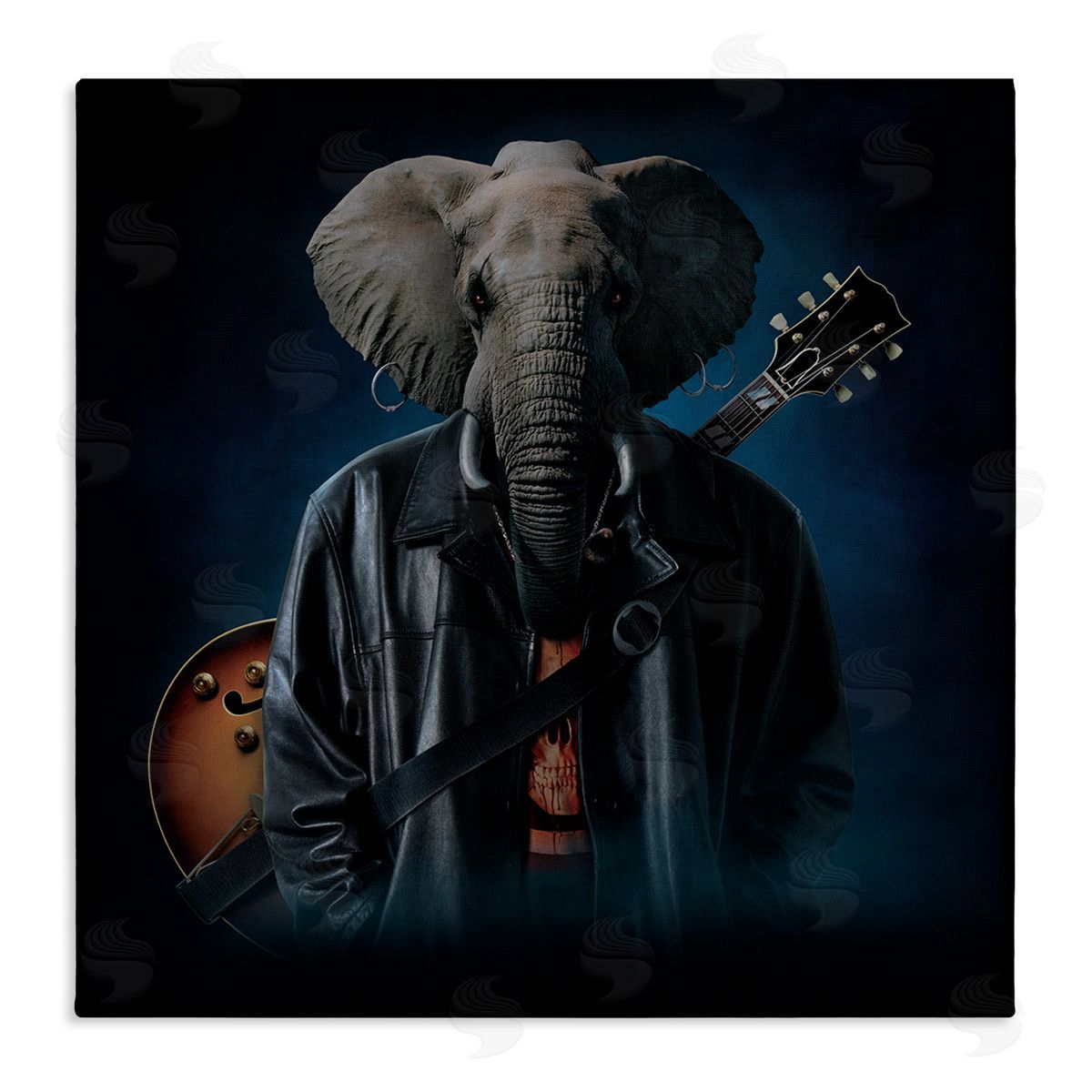 Vincent Hie Rock Musician Elephant Canvas Wall Art