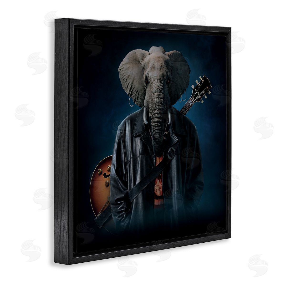 Vincent Hie Rock Musician Elephant Black Floater Frame Canvas Artside_