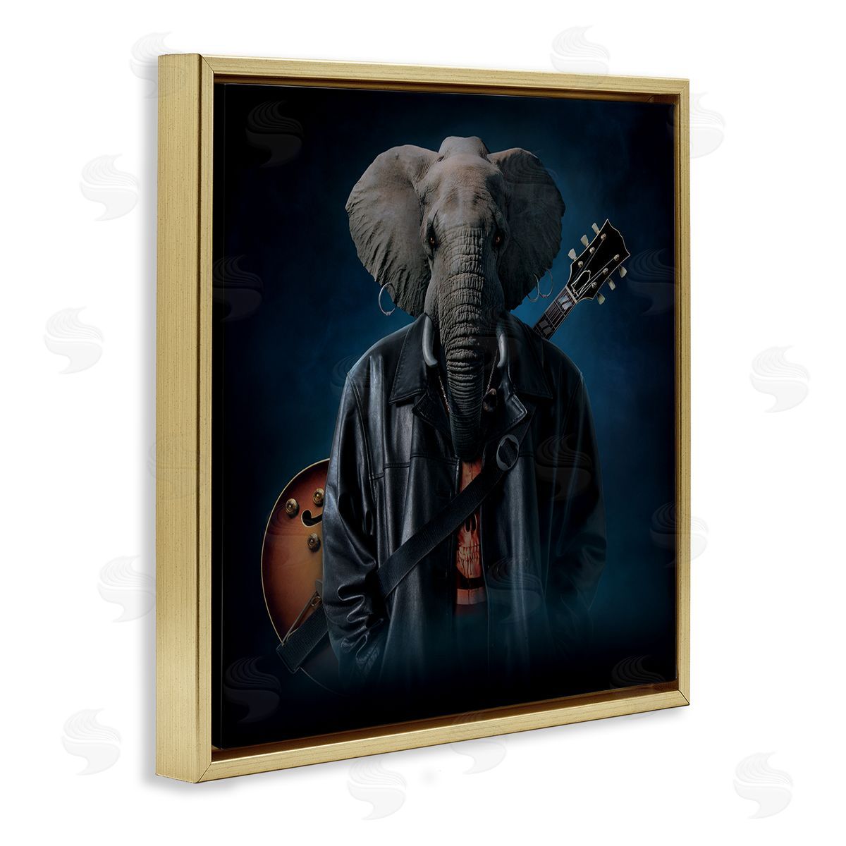 Vincent Hie Rock Musician Elephant Gold Floater Frame Canvas Artside_