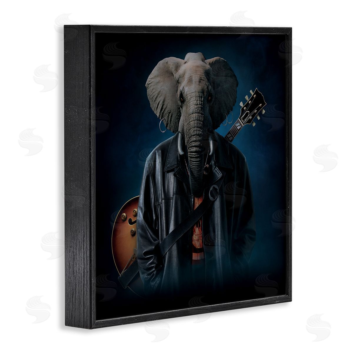 Vincent Hie Rock Musician Elephant Black Framed Giclee Wall Artside_