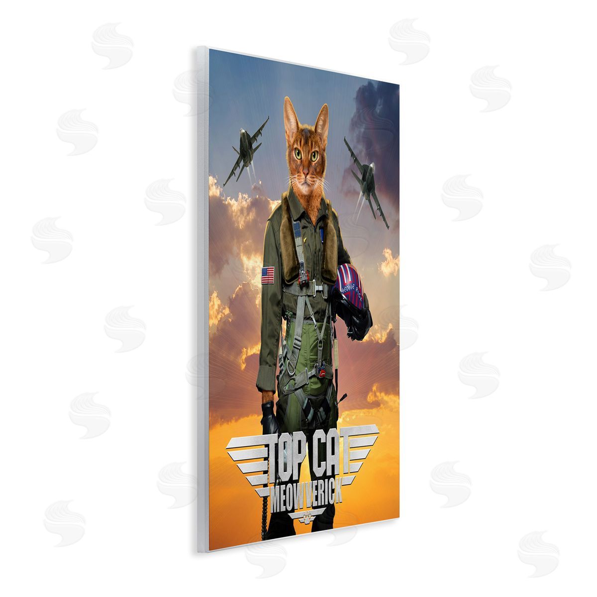 Vincent Hie Cat Pilot & Aircraft Wall Plaque Artside_
