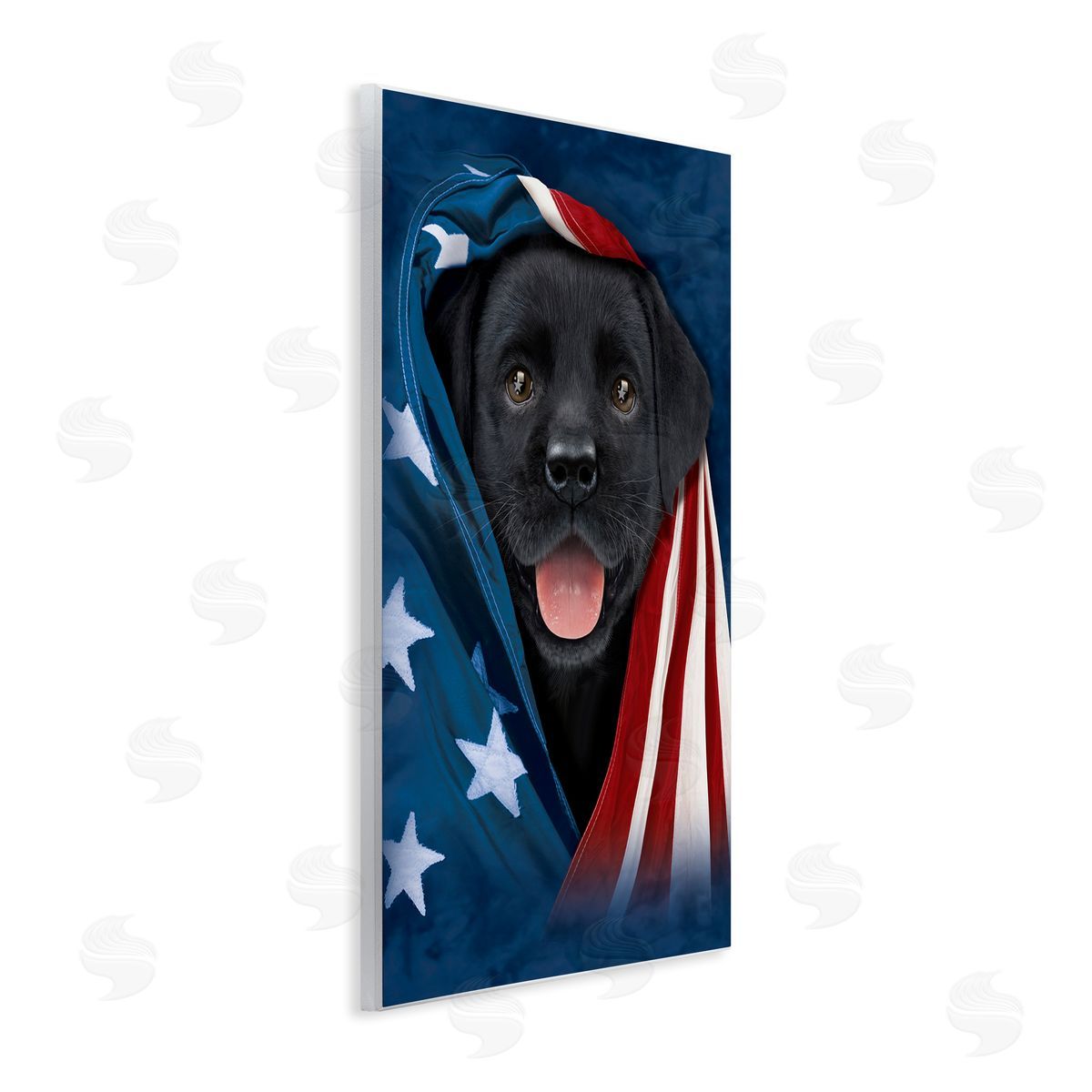 Vincent Hie Labrador & American Flag Wall Plaque Artside_