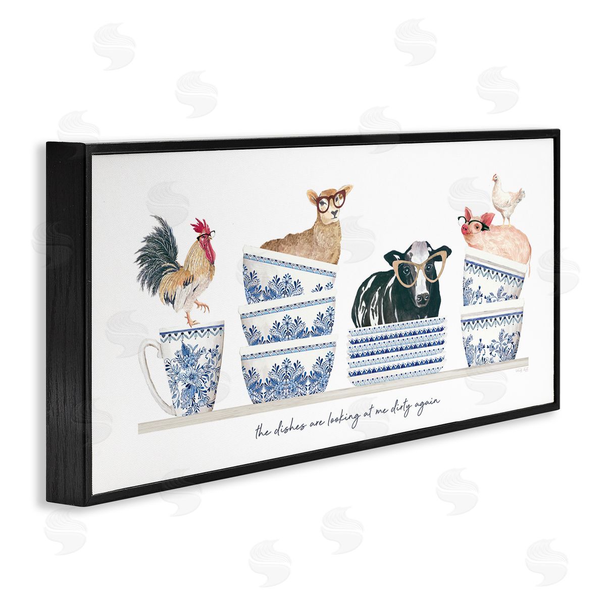 Farmhouse Dirty Dishes Black Frame Print Wall Art, Home Decor by Cindy Jacobs