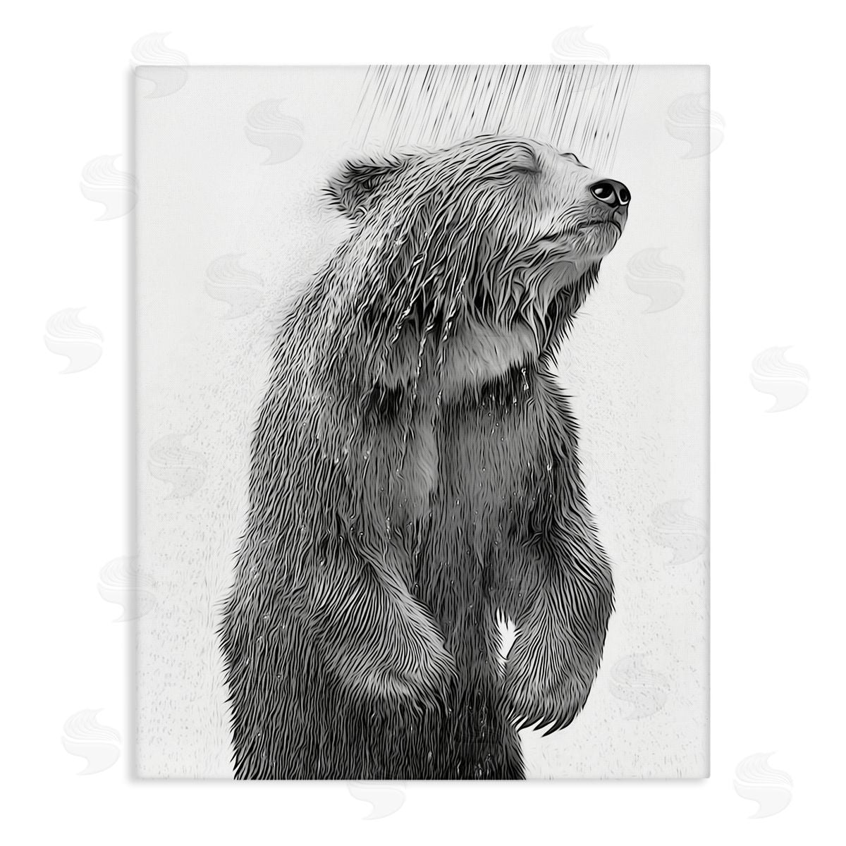 Annalisa Latella Bear Bathroom Splash Canvas Wall Art