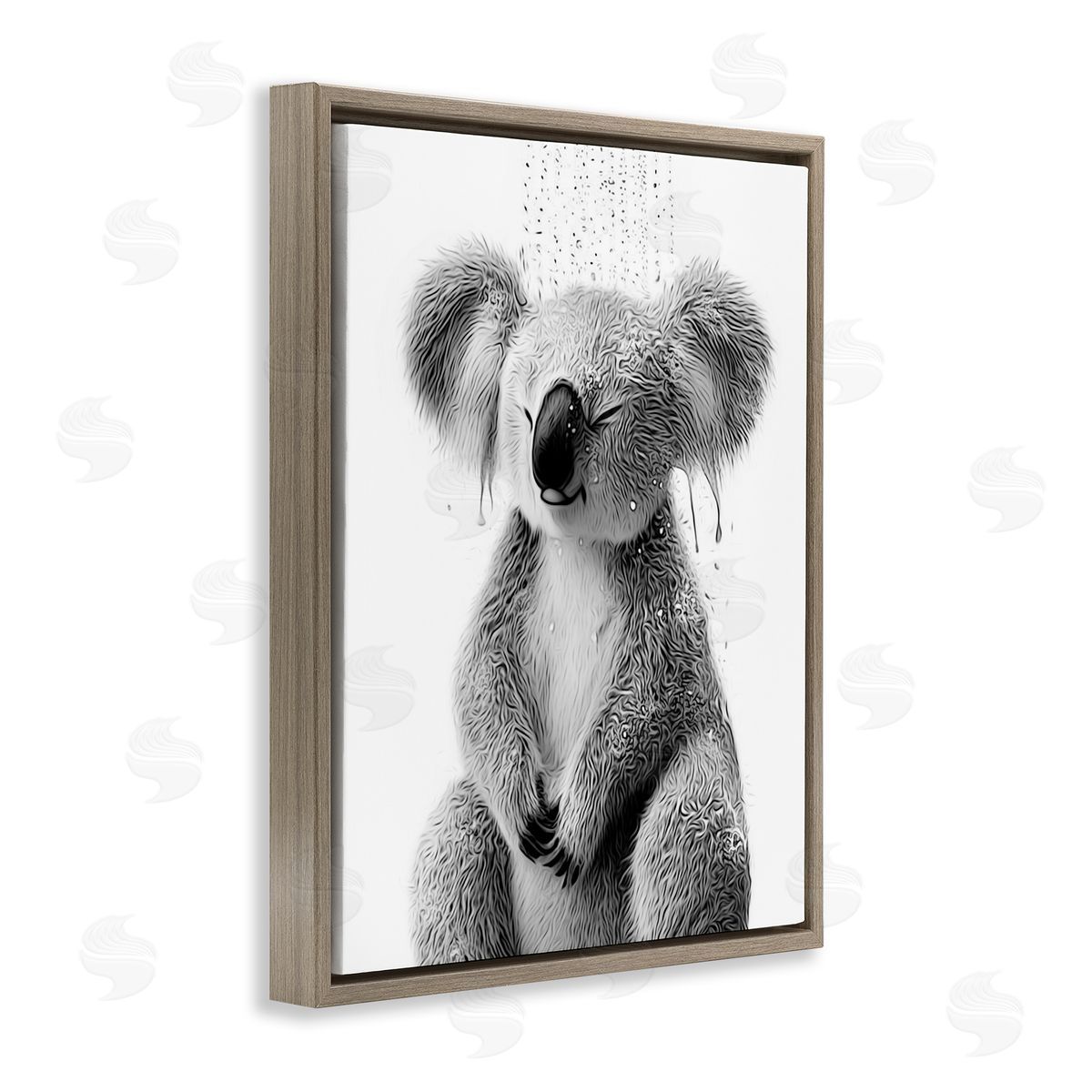 Annalisa Latella Koala Bathroom Splash Brown Floater Frame Canvas Artside_