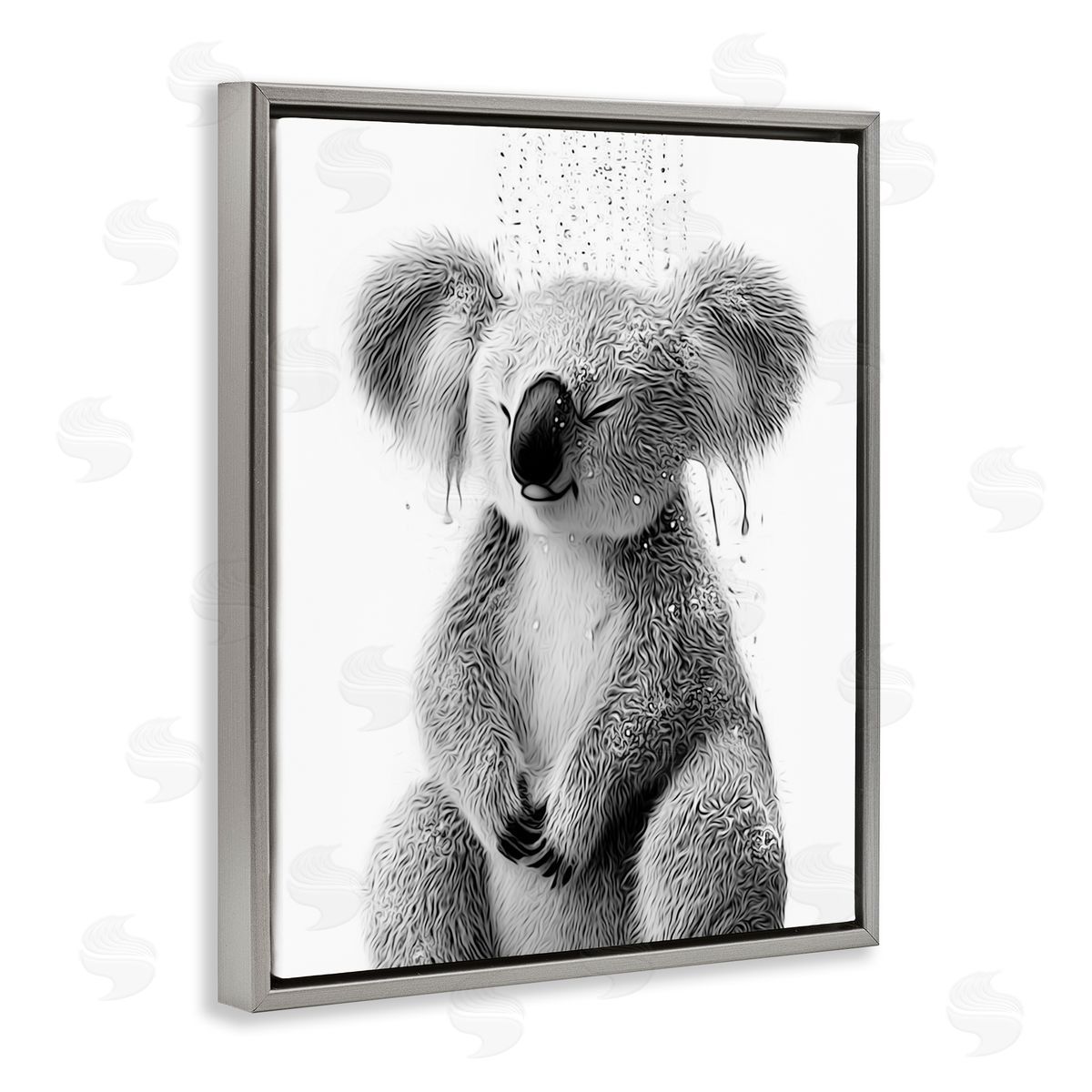 Annalisa Latella Koala Bathroom Splash Gray Floater Frame Canvas Artside_