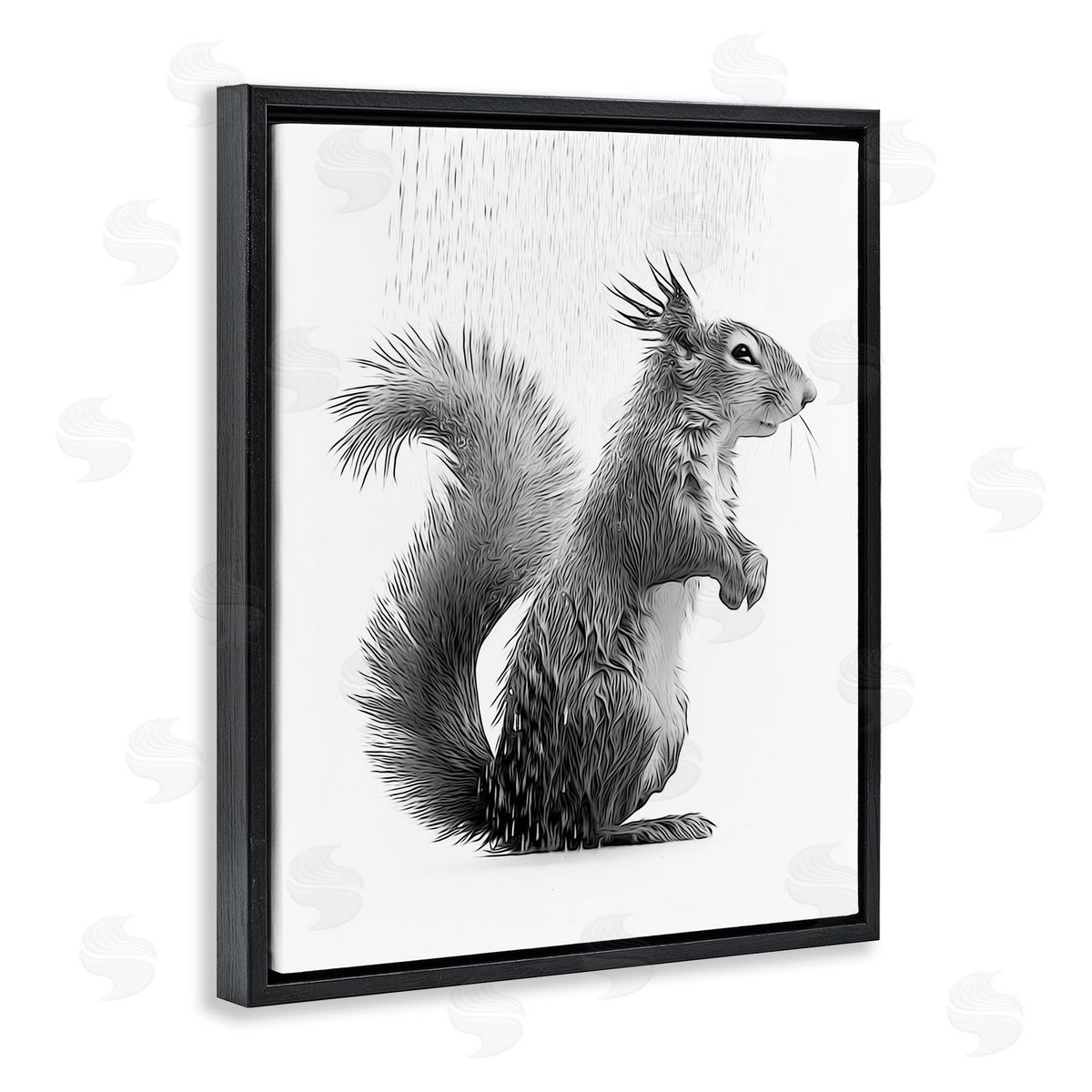 Annalisa Latella Squirrel Bathroom Splash Black Floater Frame Canvas Artside_