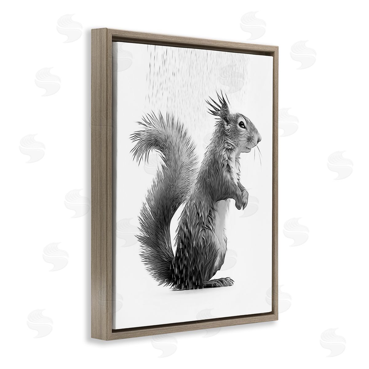 Annalisa Latella Squirrel Bathroom Splash Brown Floater Frame Canvas Artside_