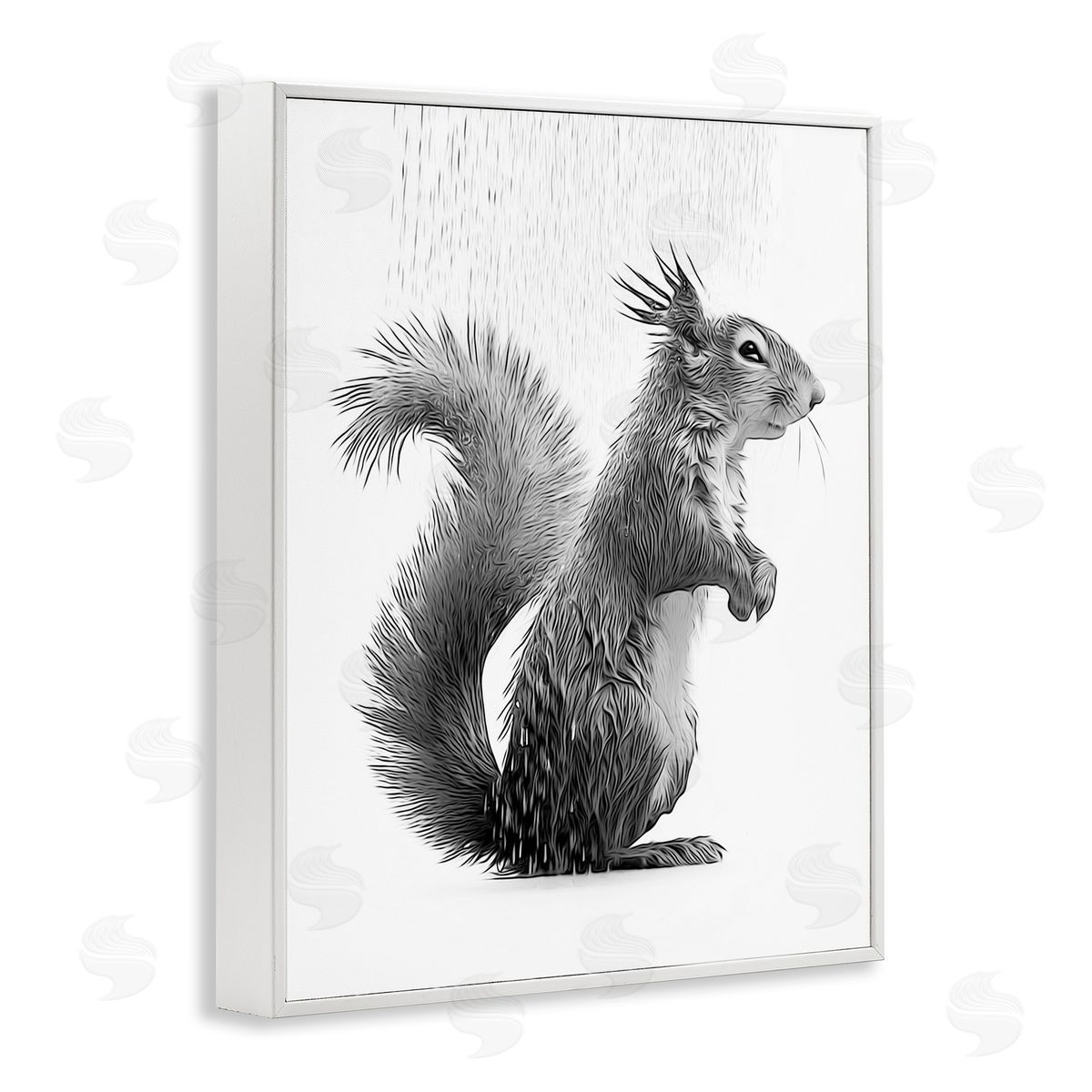 Annalisa Latella Squirrel Bathroom Splash White Framed Giclee Wall Artside_