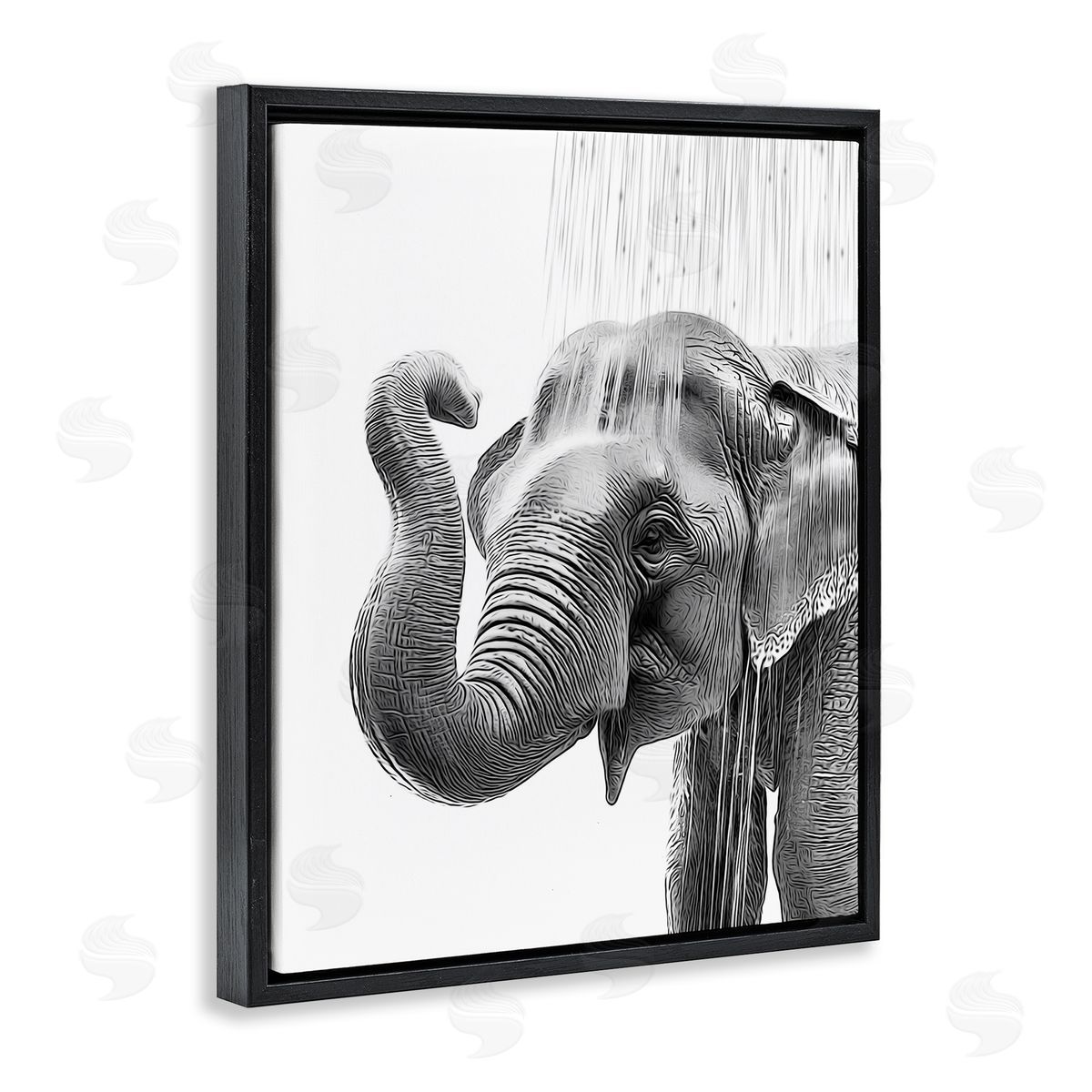 Annalisa Latella Elephant Bathroom Splash Black Floater Frame Canvas Artside_