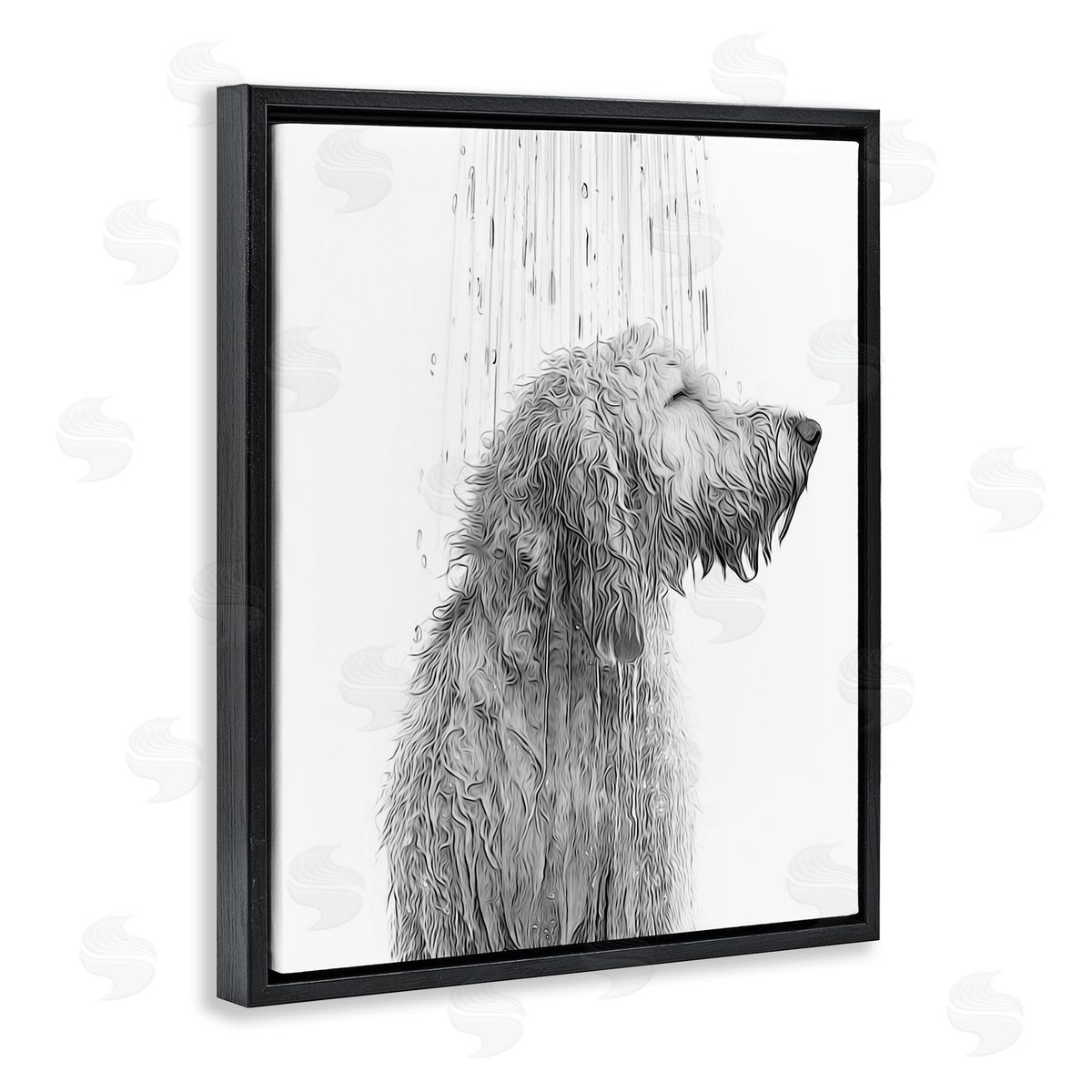 Annalisa Latella Dog Bathroom Splash Black Floater Frame Canvas Artside_