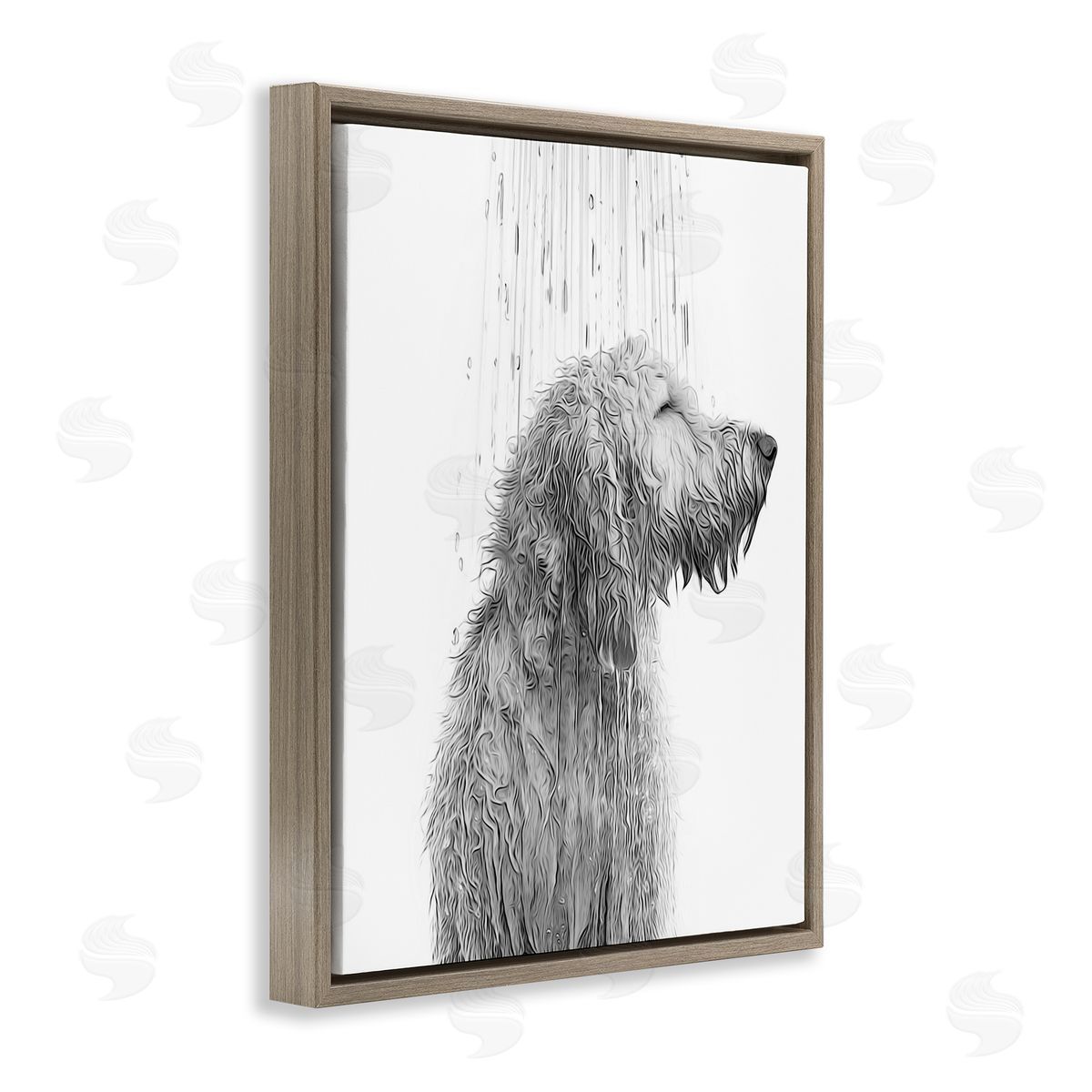 Annalisa Latella Dog Bathroom Splash Brown Floater Frame Canvas Artside_