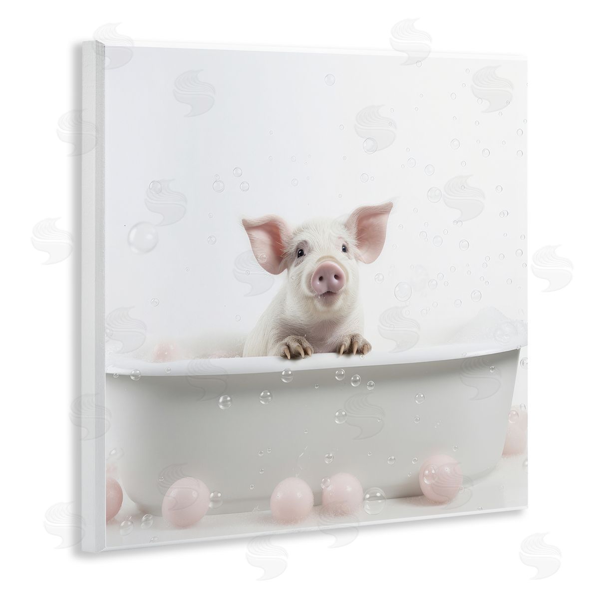 Lazar Studio Pig Bubble Bath Wall Plaque Artside_