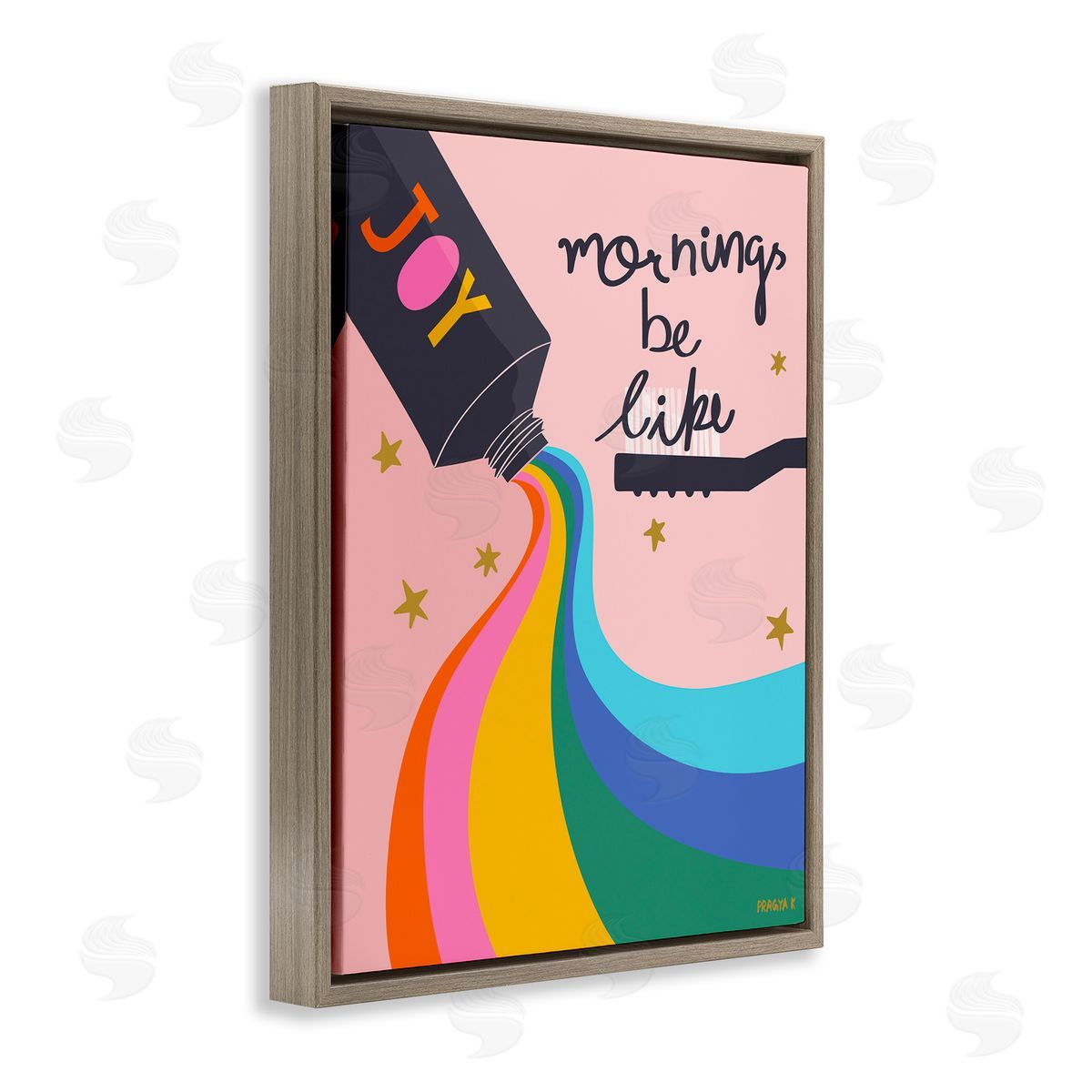 Pragya Kothari Mornings Be Like Bathroom Brown Floater Frame Canvas Artside_