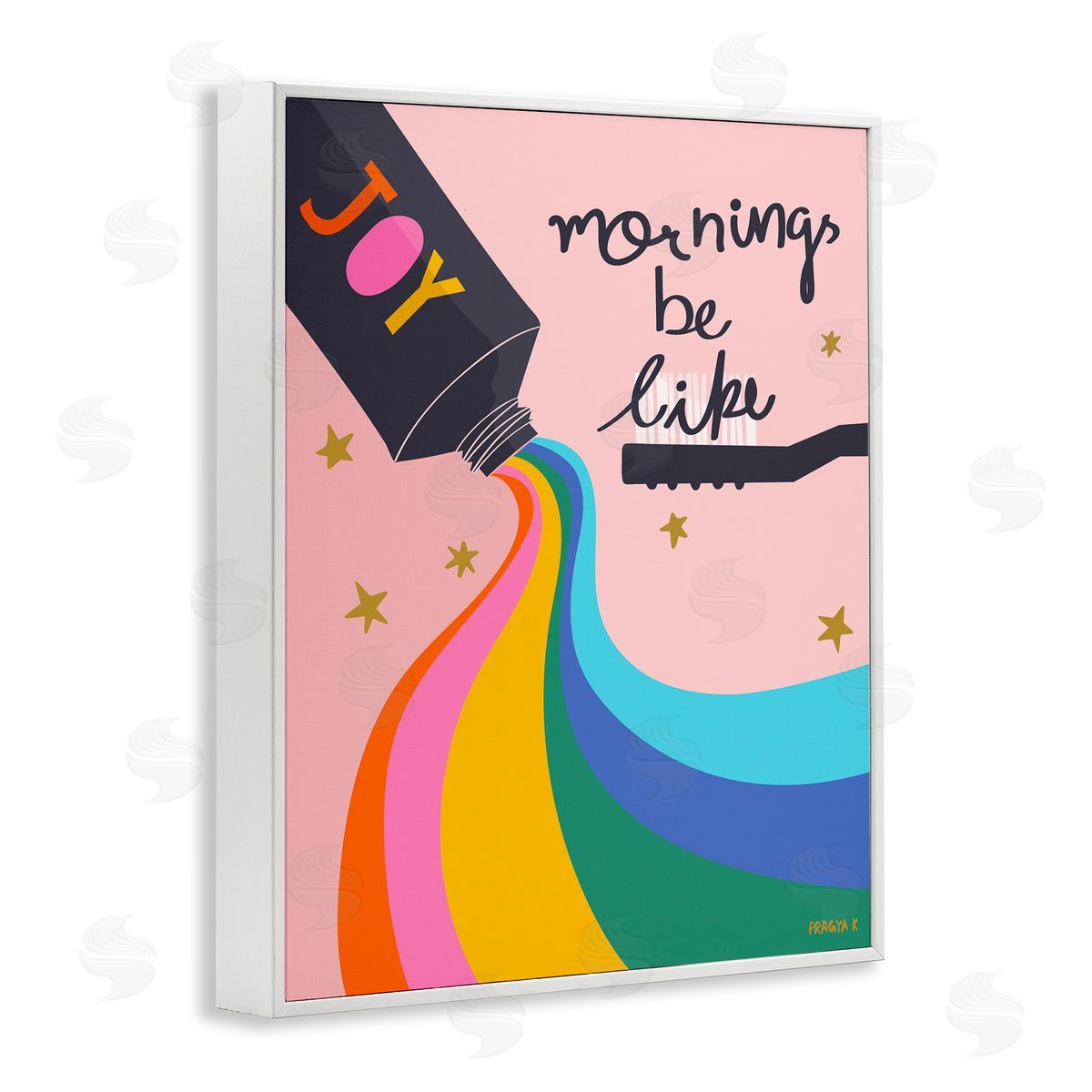 Pragya Kothari Mornings Be Like Bathroom White Framed Giclee Wall Artside_