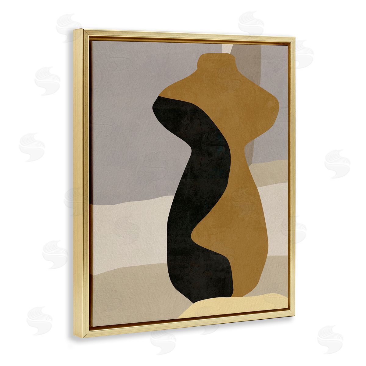 Melissa Wang Abstract Boho Vase Gold Floater Frame Canvas Artside_