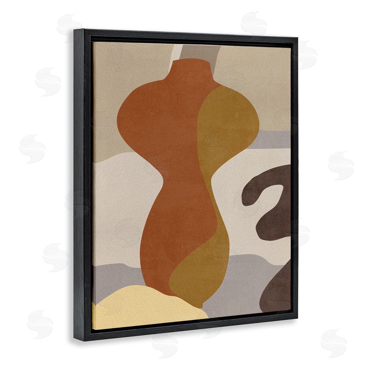 Melissa Wang Earthy Boho Vase Black Floater Frame Canvas Artside_