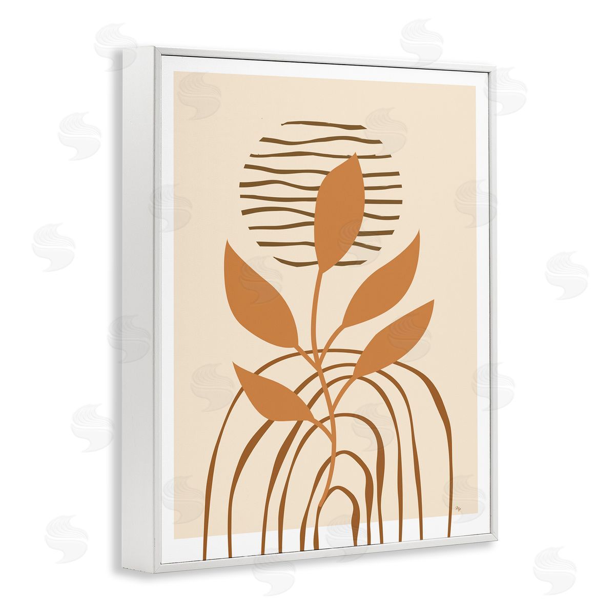 Martina Pavlova Earthy Boho Plant White Framed Giclee Wall Artside_