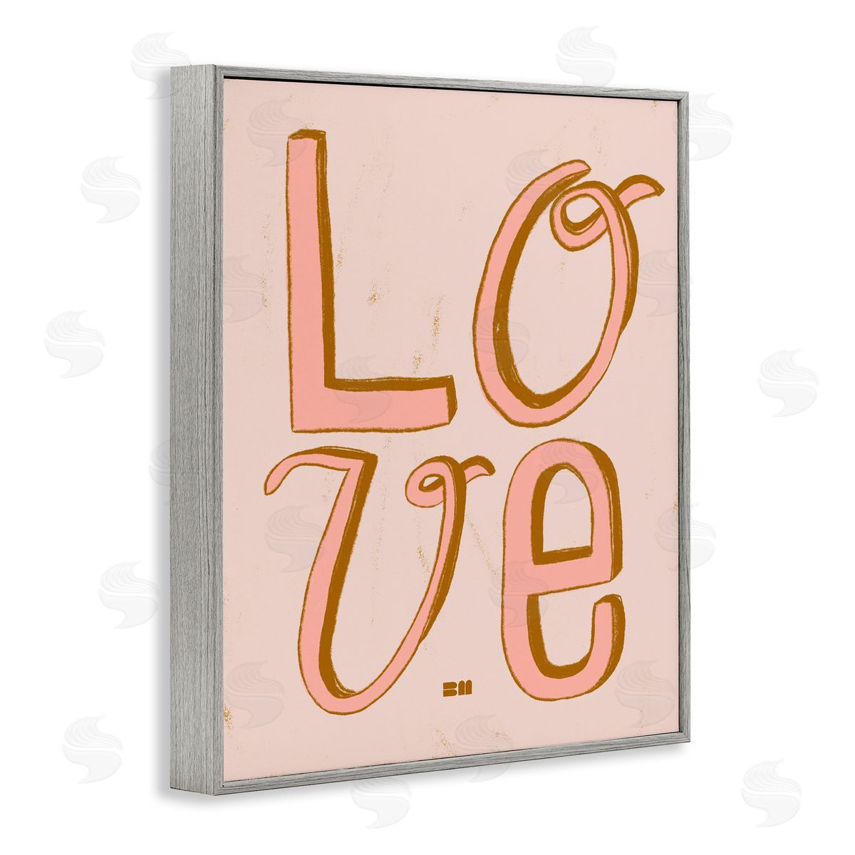 Birgit Maria Kiennast Boho Love Letters Gray Framed Giclee Wall Artside_