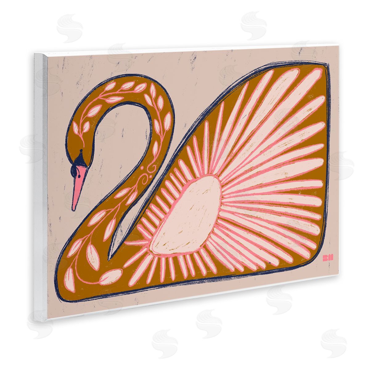 Birgit Maria Kiennast Boho Patterned Swan Wall Plaque Artside_