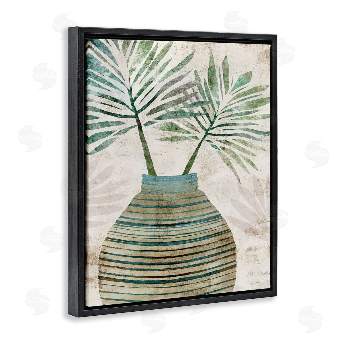 Flora Kouta Rustic Boho Botanicals Black Floater Frame Canvas Artside_