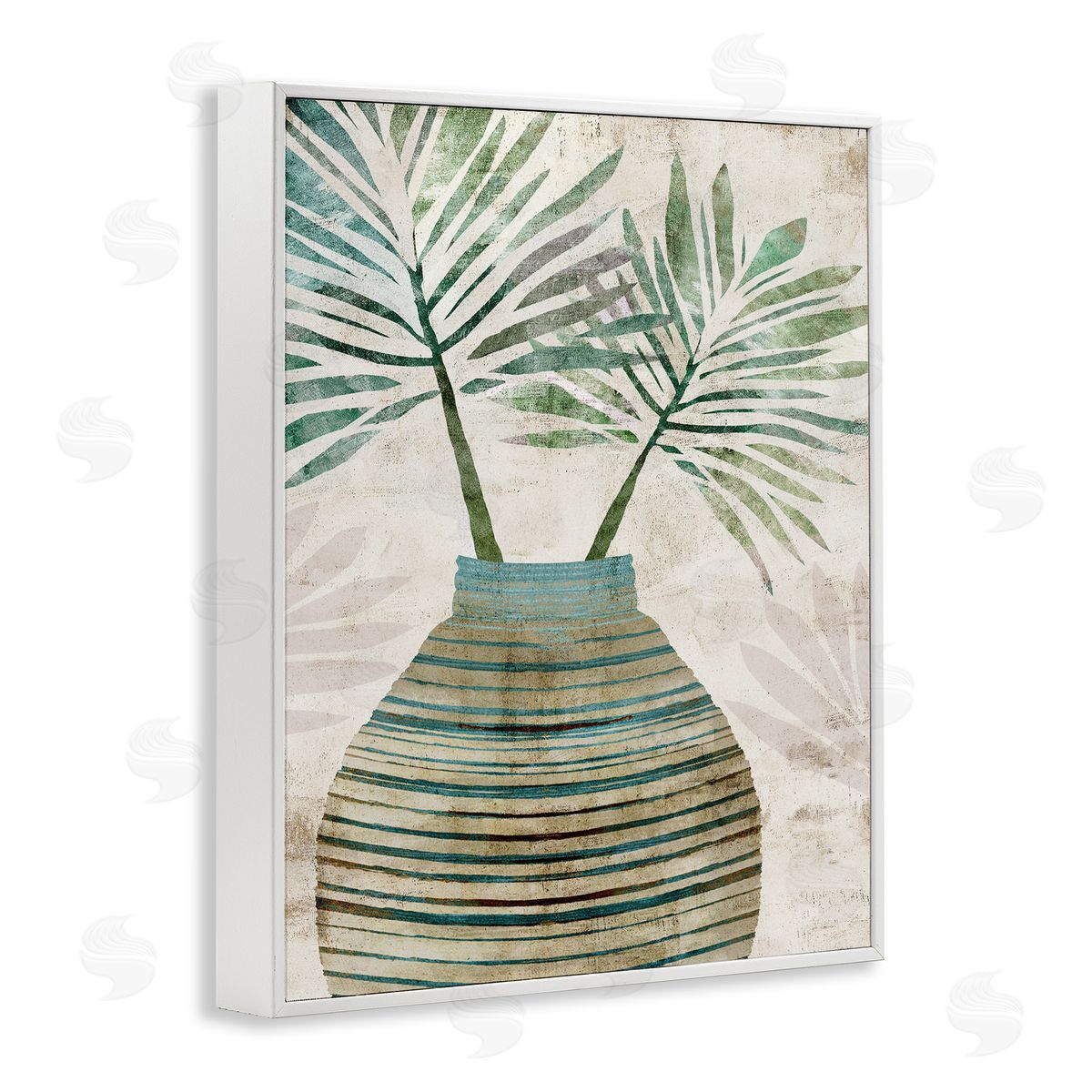 Flora Kouta Rustic Boho Botanicals White Framed Giclee Wall Artside_