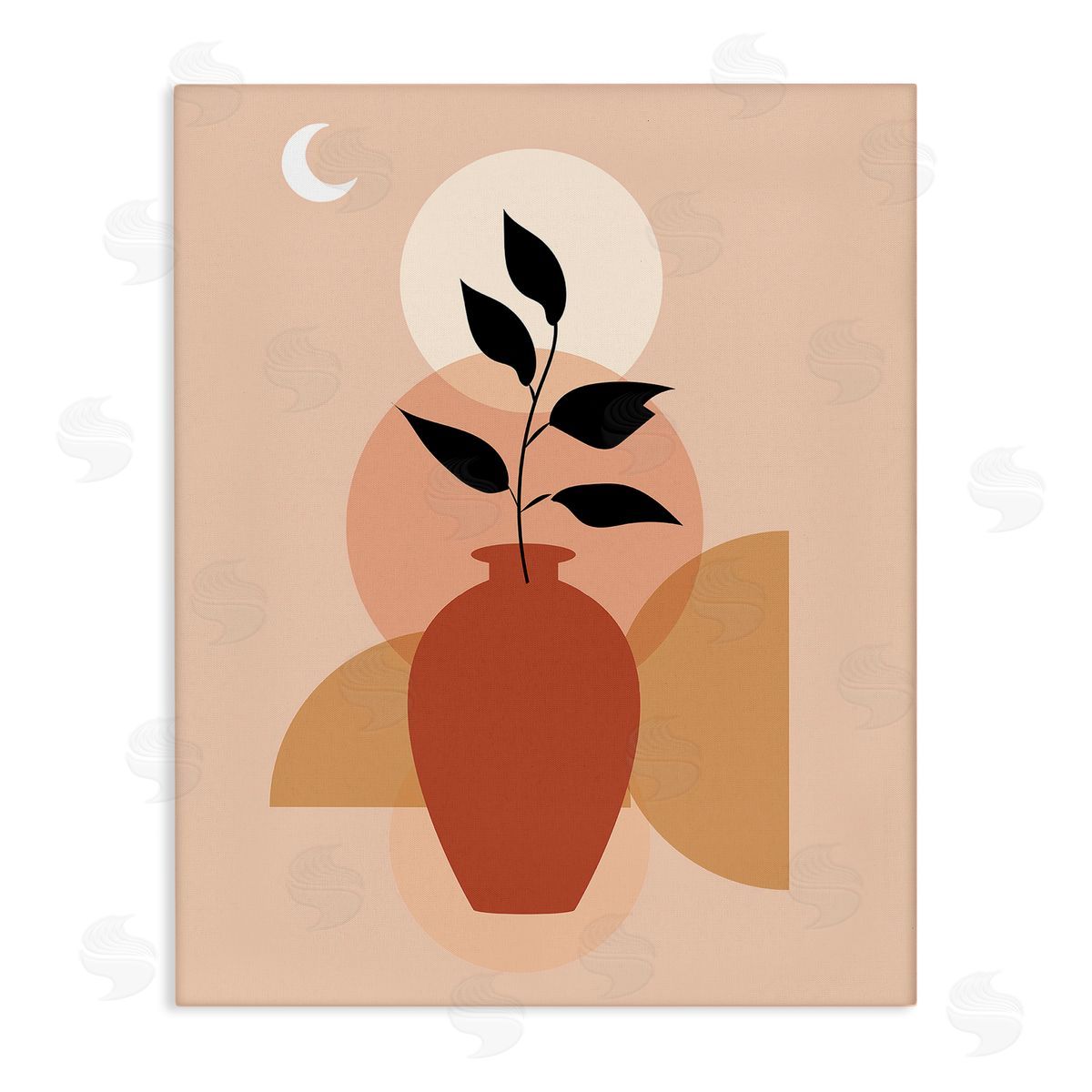 Arctic Frame Boho Vase & Moon Canvas Wall Art