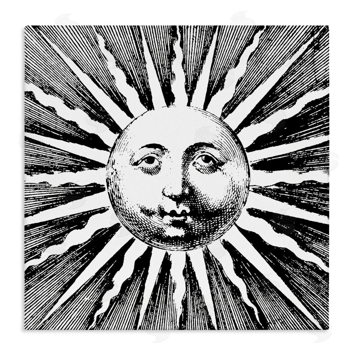 Stupell Studio Detailed Sun with Face Canvas Wall Art