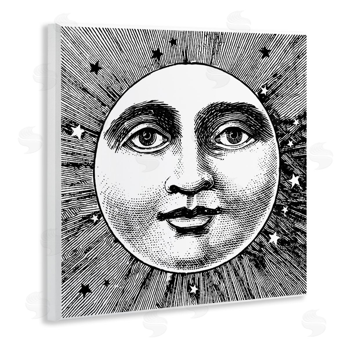 Stupell Studio Moon & Stars Face Wall Plaque Artside_