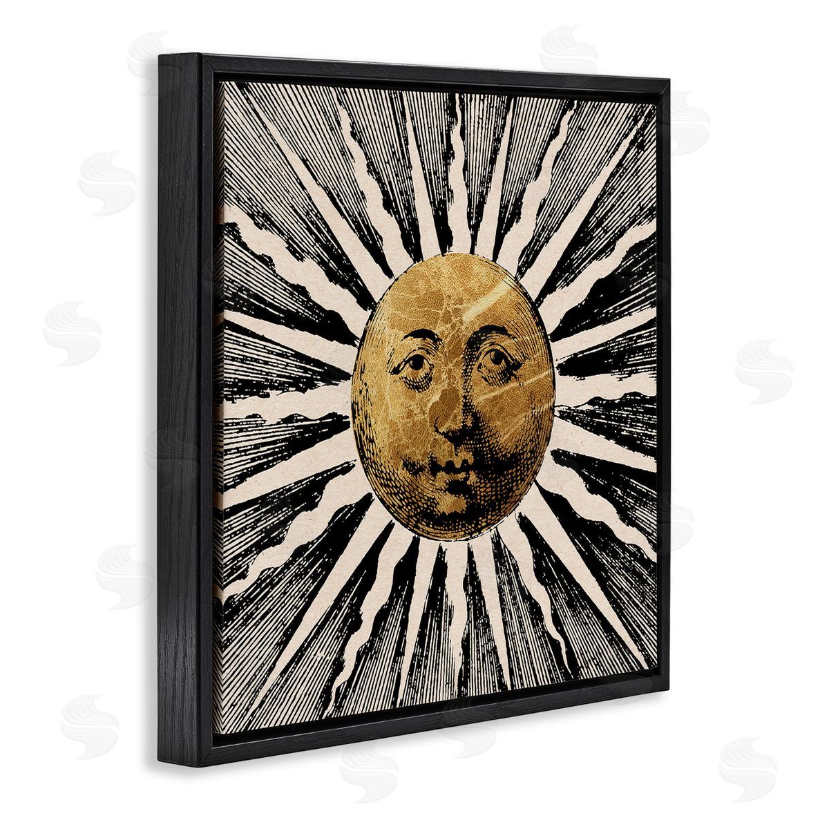 Stupell Studio Bohemian Sun Rays Black Floater Frame Canvas Artside_