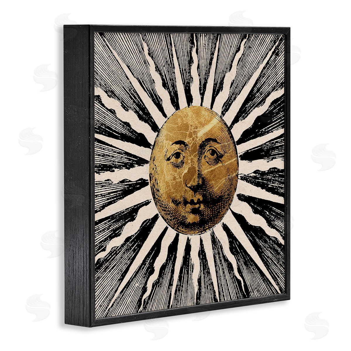 Stupell Studio Bohemian Sun Rays Black Framed Giclee Wall Artside_