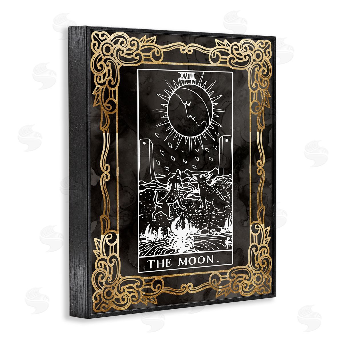 Stupell Studio Patterned Moon Tarot Black Framed Giclee Wall Artside_