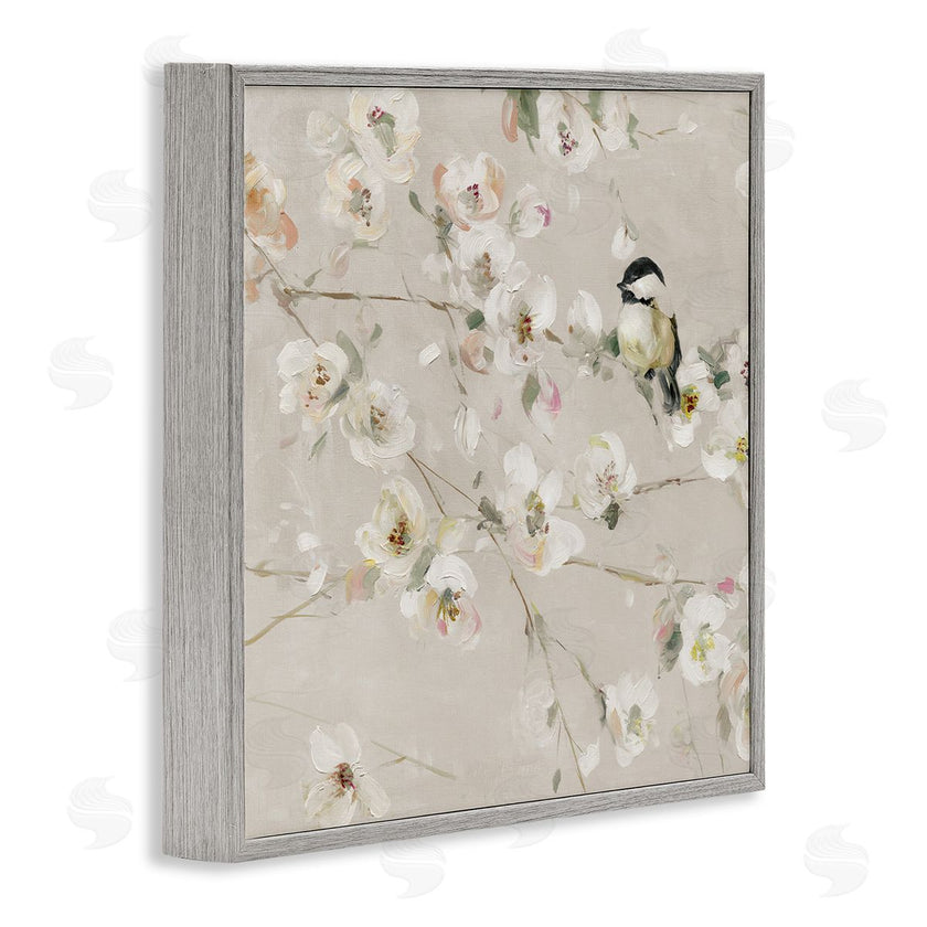 Sally Swatland | Beige Bird & Flowers