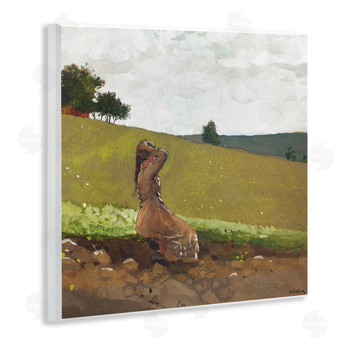 Winslow Homer | Girl in Field Landscape