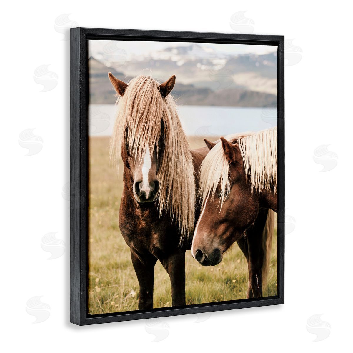 Krista Broadway Brown Horse Duo Black Floater Frame Canvas Artside_