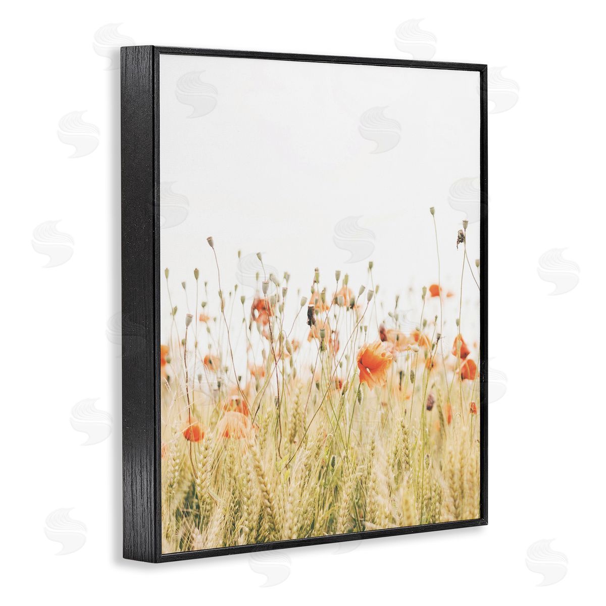 Poppy Field Photography Black Frame Print Wall Art, Home Decor by Krista Broadway