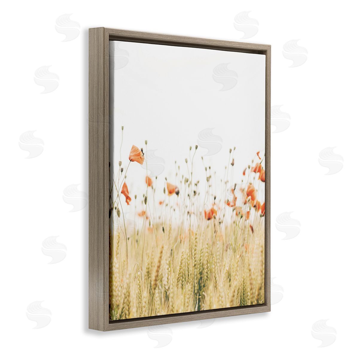 Krista Broadway Rural Poppy Meadow Brown Floater Frame Canvas Artside_