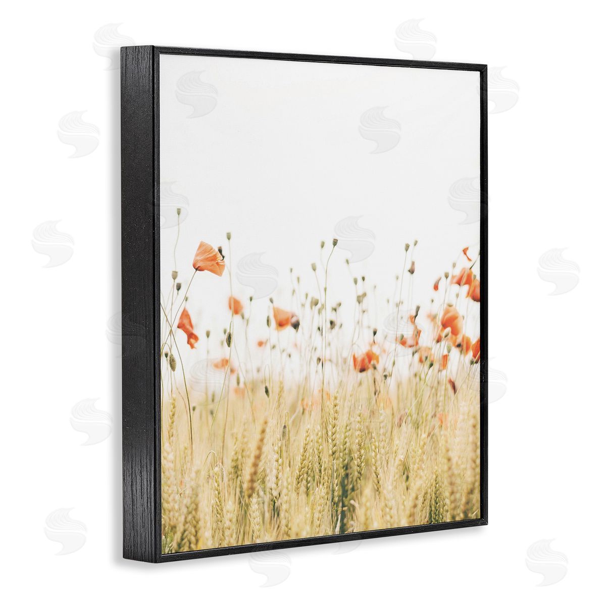 Krista Broadway Rural Poppy Meadow Black Framed Giclee Wall Artside_