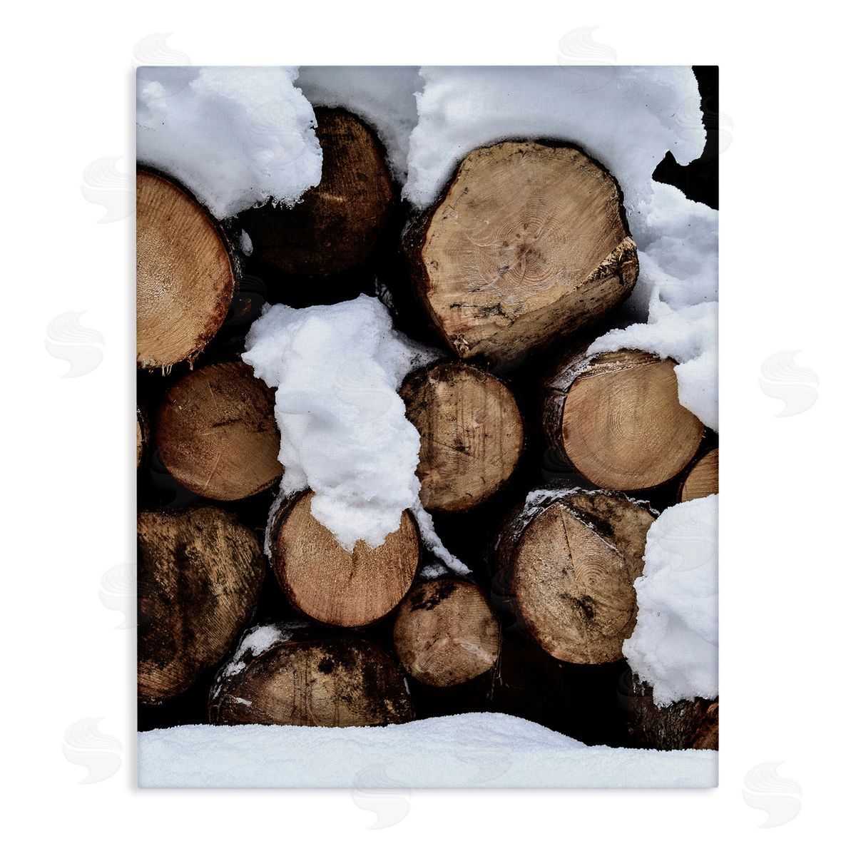 Incado Winter Snowy Logs Canvas Wall Art
