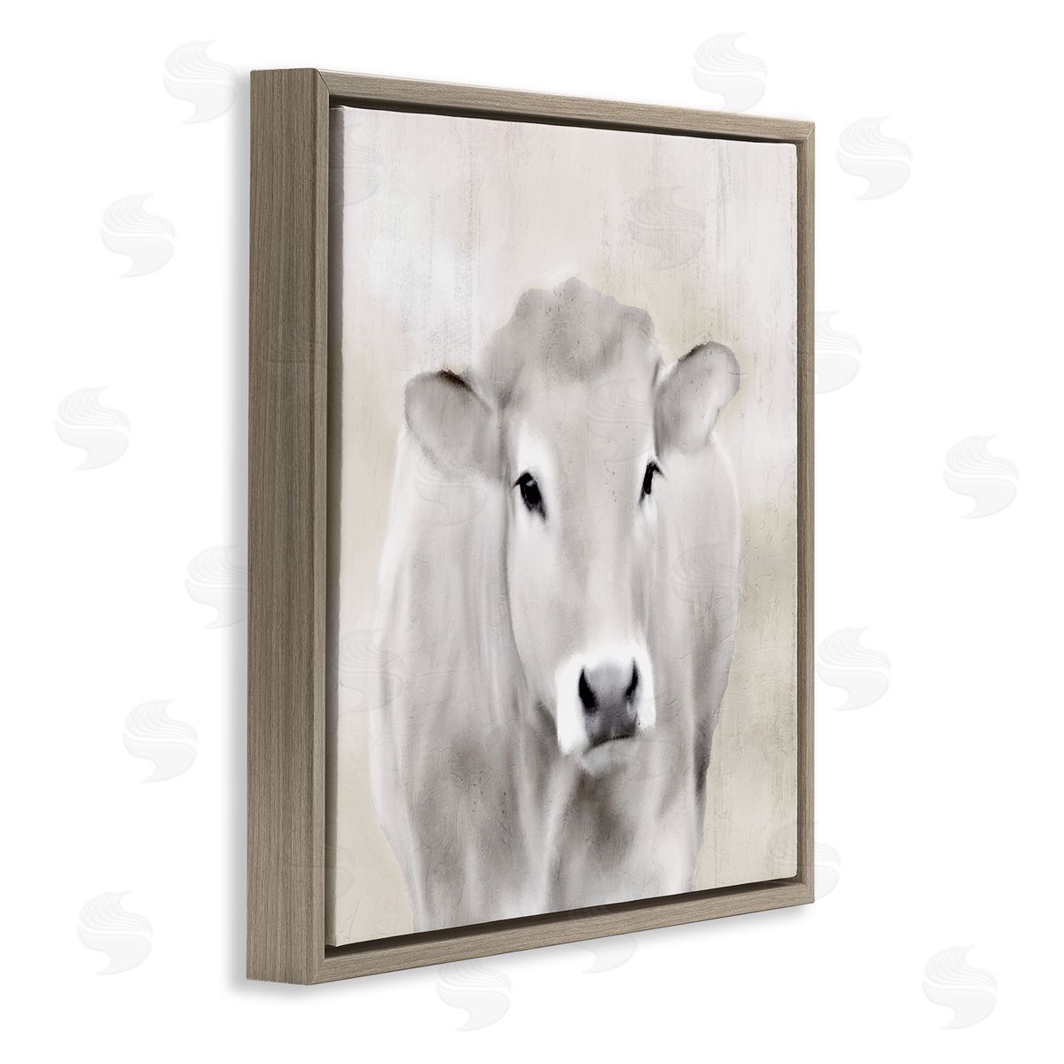 Kim Allen Soft Cattle Portrait Brown Floater Frame Canvas Artside_