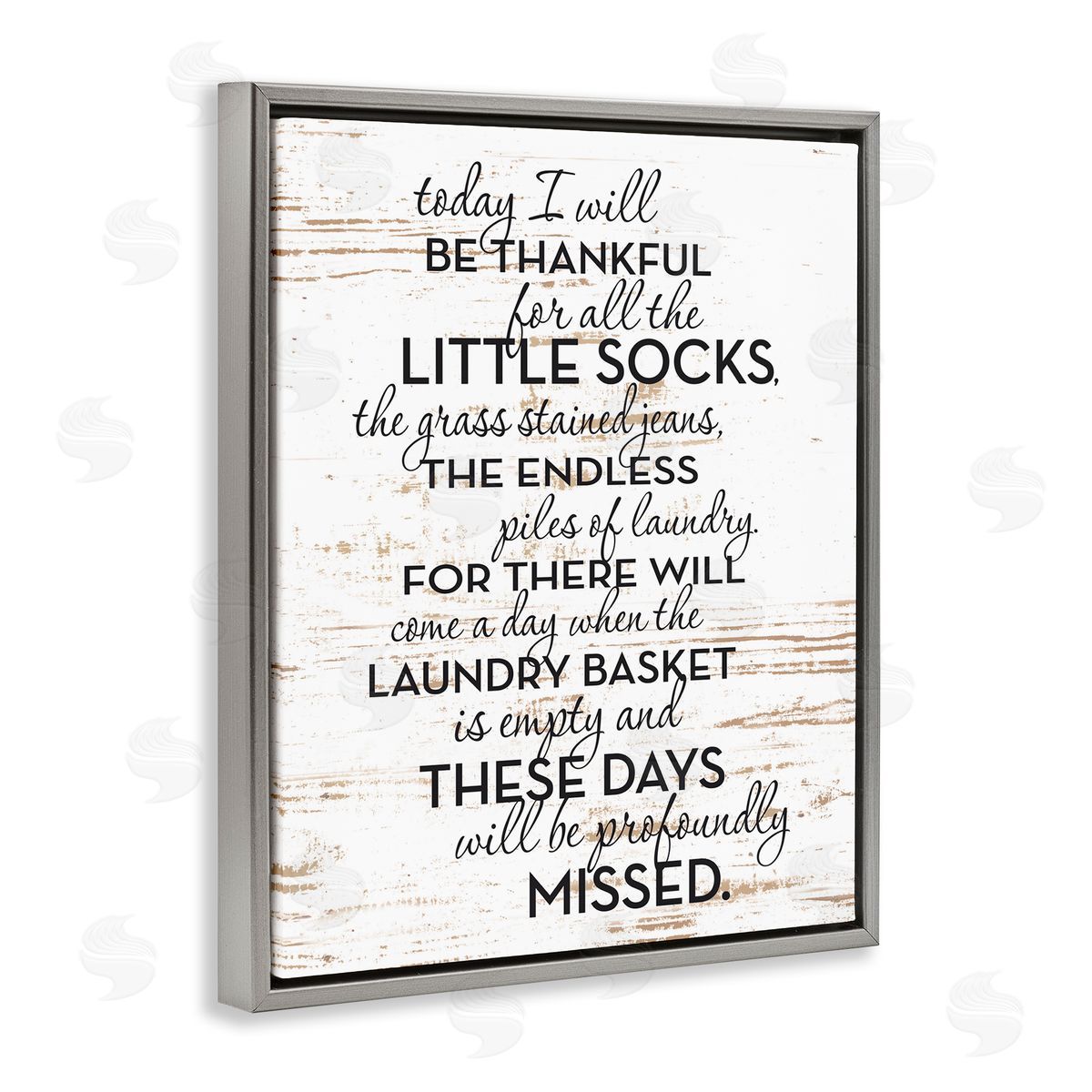 Rustic Parenthood Phrase Grey Floating Frame Canvas Wall Art, Home Decor by Lettered and Lined