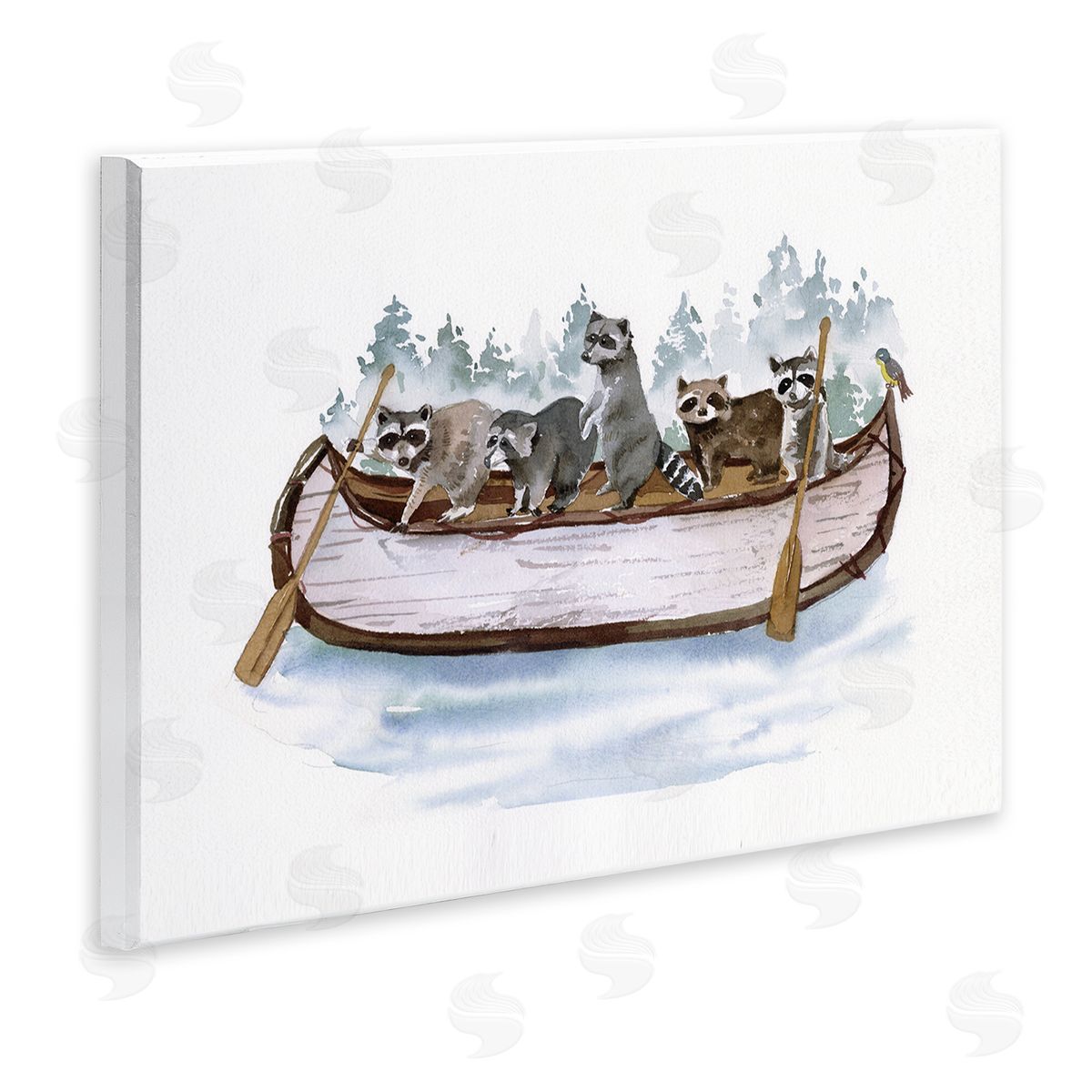 Masey St. Studios Raccoons on Rowboat Wall Plaque Artside_