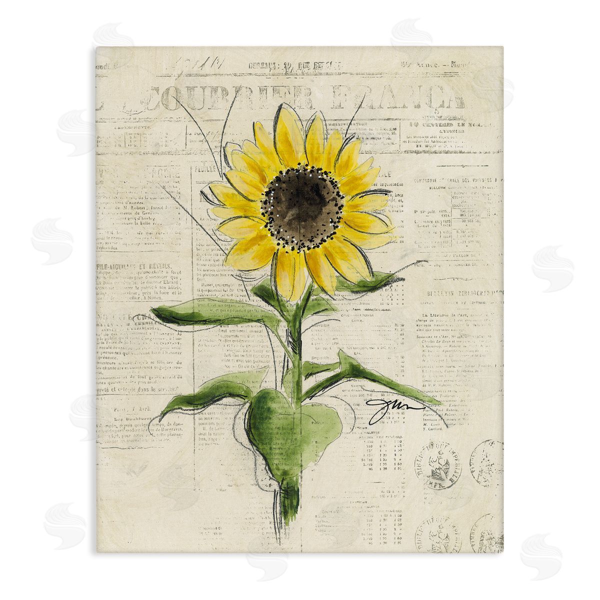 Julie Norkus | Vintage Sunflower Painting