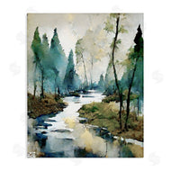 Ray Powers | Watercolor Creek Landscape