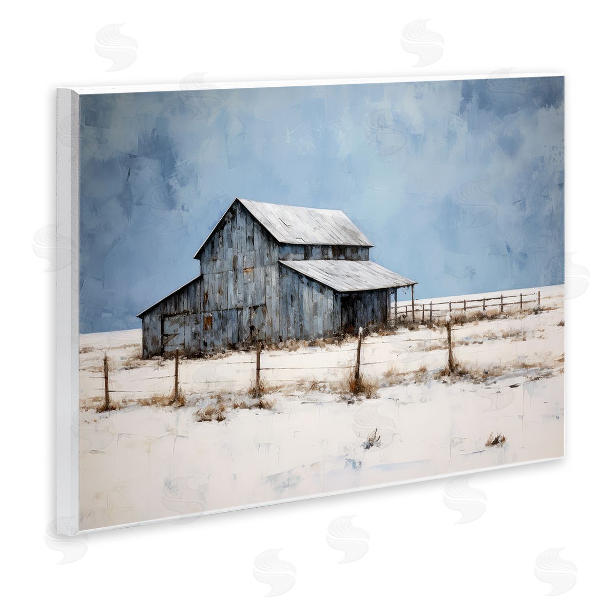 Ray Powers Winter Barn Landscape Wall Plaque Artside_