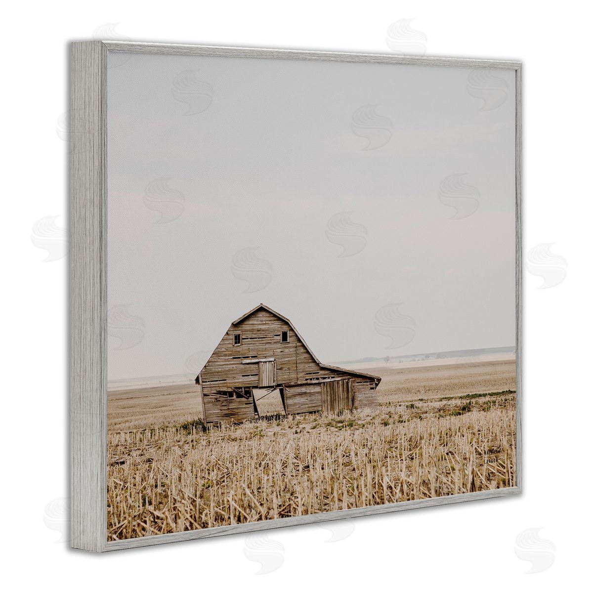 Nathan Larson Ranch Barn Photography Gray Framed Giclee Wall Artside_