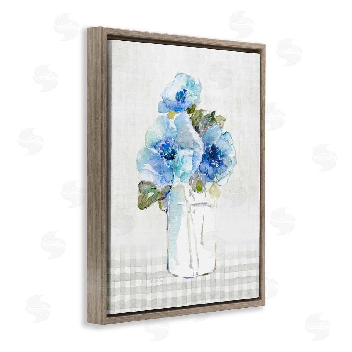 Sally Swatland | Blue Flowers on Tartan